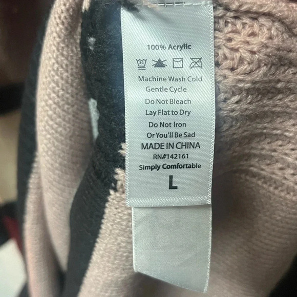 Lularoe L Black Mauve
Cream Maroon Gray Wide Stripe Sweater Dress - Picture 4 of 4